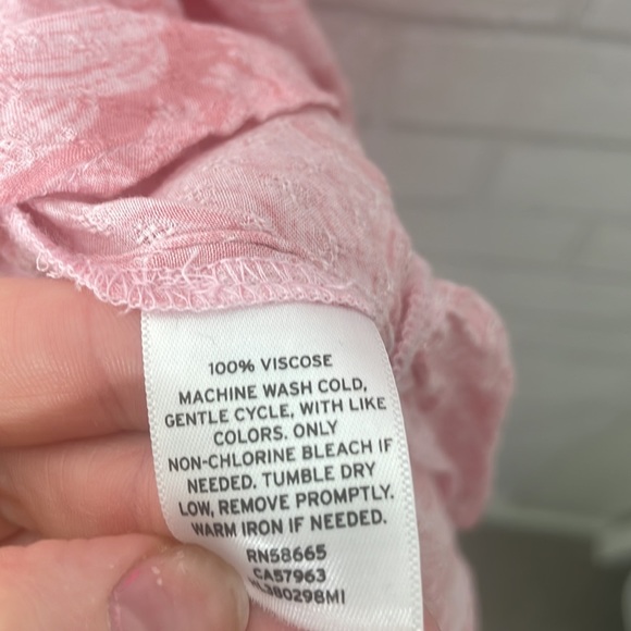 Hinge Pink Paisley Style Ruffle Hem Top - Picture 7 of 10